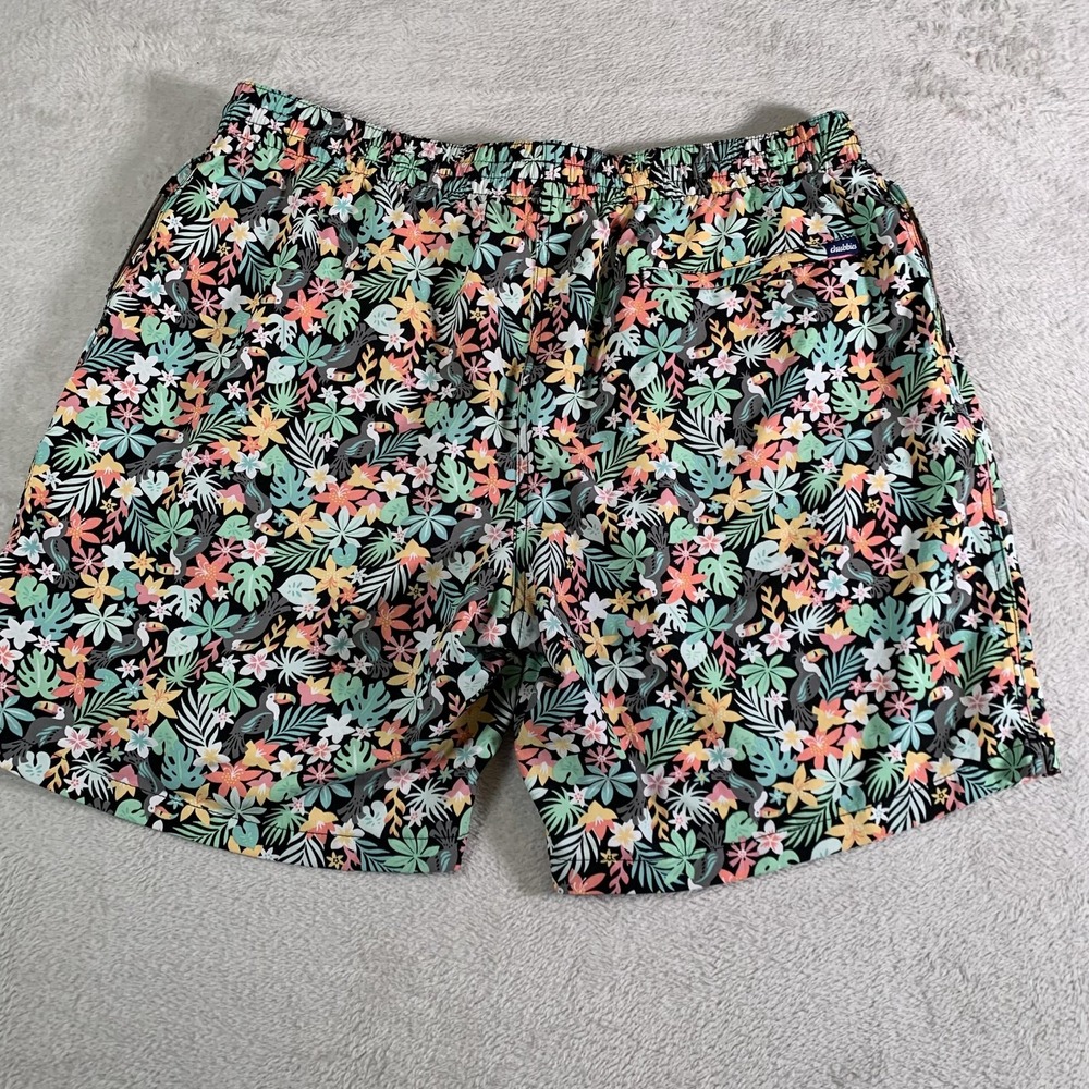 Chubbies‎ Shorts Mens 2XL Black Tropical Floral Swim Trunks Drawstring Lined - Picture 9 of 11